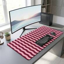 Pink Wavy Line Mouse Pad, Gaming Office Home Art Design, Gift For Friends And Family, Rubber Bottom, PC Laptop Back To School Desktop Accessory, Office Supplies, Mouse Pad Set, Computer Keyboard Pad, Study Pad - Mouse Pad - View 2