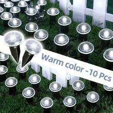 Aesthetic Embedded Solar Ground Light, Soft Warm Color LED Buried Round Disc Lamp, Weather-Resistant Yard Decoration, Suitable For Camping Sites, Garden Edges Night Atmosphere Decor - Black - View 3