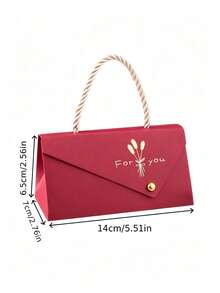 Red Handheld Gift Box, Premium Small Gift Packaging Box, Gold Foil For You Handheld Paper Box, Suitable For Wedding Favors, Birthday Party, Holiday Gift Packaging - Red Gift Box With Handle - View 5