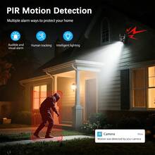 szsinocam 1 buah Kamera PTZ WiFi Tiga Lensa 1920P, Kamera Nirkabel Dual-Band 2.4G & 5G, Rotasi 360°, Pelacakan Manusia AI, Penglihatan Malam Berwarna, Audio Dua Arah, Didukung USB, TIDAK Termasuk Baterai & Panel Surya - Hitam - View 5