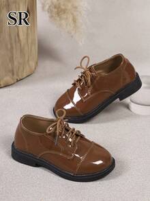 Children's Fashion Shiny Oxford Shoes, Classic British Vintage Style, Suitable For Daily And School Wear, Essential School Shoes - Brown - View 5
