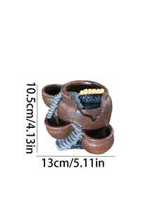 Resin Multi‑Pot Plant Planter With Stairway Design, Broken Pot Style Flower Container, Outdoor Patio Yard Balcony Tabletop Ornament, For Succulent Herb Planting Garden Backyard Landscape Display Decoration - Flower Pot - View 11