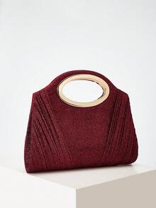 AIBBYDAR Women's Evening Bag Red Shiny Glitter Pleated Handbag Evening Dress Matching Handbag Holiday Business Commute Versatile Women's Crossbody Bag Portable Makeup Bag Wallet Casual Minimalist Ball Party Holiday Gathering - Red - View 4