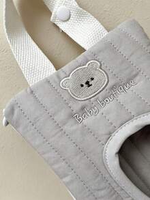 2pcs/1pc Letter Bear & Rabbit Cartoon Cute Embroidered Tissue Storage Handbag, Car Wet Wipe Bag, Portable Pull-Out Tissue Storage Bag - Multicolor - View 8