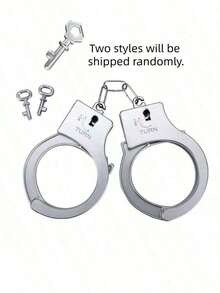 1 Set Silver Plastic Handcuffs, Suitable For Halloween And Party Costumes, Durable Cosplay Performance Handcuffs - Multiple Styles - View 5
