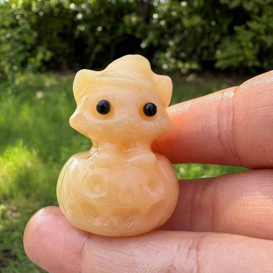 1pc Halloween Natural Stone Carved Cat & Pumpkin Combination Ornament, Crystal Decor For Home Desktop Decoration, Adult Collectible (Not A Children's Toy)
