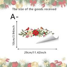 1/3pcs Christmas Flower Toilet Cover Sticker, Featuring A Cardinal Pine Design, Vinyl Removable Self-Adhesive Paper, Suitable For Decoration Of Toilet Covers, Storage Cabinets And Washbasins In Bathrooms - Multicolor - View 13