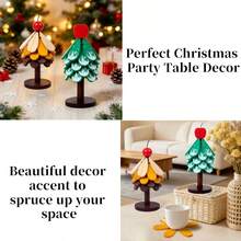 Christmas Tree Snowflake Heat-Resistant Insulation Mat, Modern Home Decor Ornament, Suitable For Christmas, Parties And Daily Home Use - Wooden Tree Trivet - View 4