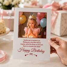 Custom Photo Greeting Card With Text, Personalized Birthday Celebration Card, Elegant Bow Frame Style, Customized Picture Keepsake, Customizable Message Card, Party Table Decor, Birthday Gift, Anniversary Gift, Holiday Greeting Card, Christmas Gifts - Style C - View 6