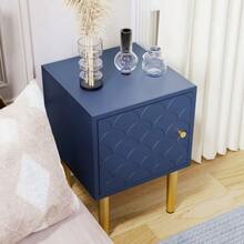 (=WF290543AAB)Nightstand, Bedside Table, End Table, Navy Blue, Sofa Table Suitable For All Beds And Bedrooms - H50/W35/D35 Cm - Navy Blue - View 4