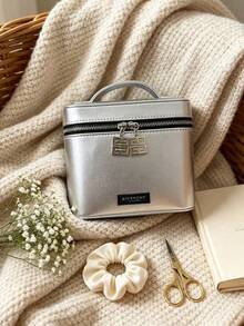 GIVENCHY Silver Handheld Makeup Bag, Portable And Durable, Suitable For Travel, Featuring Brand Logo Design, Large Capacity, Suitable For Personal Use And Gift Giving, GIVENCHY‑GIFT‑19 - Silver - View 1