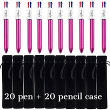 Customizable Retractable Ballpoint Pen Set With Pen Pouch, Laser Engraved Text, Replaceable 4-Color Ink Refills, Smooth Writing, Perfect For Office, Colleagues, School Supplies, And Back-To-School Gifts For Students And Teachers - Sets - View 20