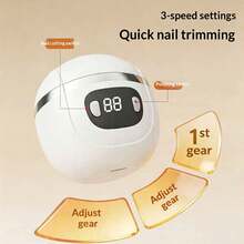 2-In-1 Electric Nail Clipper And Polisher, With LED Light, Anti-Pinch, Polishing And Buffing Functions, USB Rechargeable, Multi-Function Nail Care Tool, Suitable For Home And Salon Use, Suitable For All Ages, Ideal Valentine's Day Gift, Salon Tool, Fashion Nail Equipment, Durable Plastic, Multi-Function Trimmer, Self-Care Essential, Beauty Professional - Multicolor - View 7