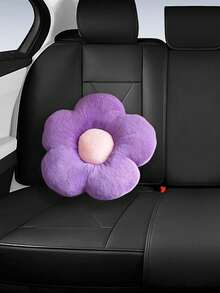 Sunflower Pattern Car Seat Cushion - Plush Back Support With Creative Floral Design, Multi-Use For Vehicle & Home, Comfortable Fatigue Relief Accessories - Multicolor - View 2
