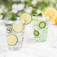 20pcs 7oz/200ml Silver Rim Aviation Water Cups - Durable Crystal Clear Water Cups For Weddings And Parties [Reusable] - Silver - View 6