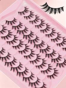 20 Pairs Of False Eyelashes, Pointed False Eyelashes, Faux Mink False Eyelashes, Suitable For Makeup Use, Suitable For Beginners, Daily Wear, Friend Gatherings, Holiday Parties And Other Places, Eyelashes, False Eyelashes - Black - View 7