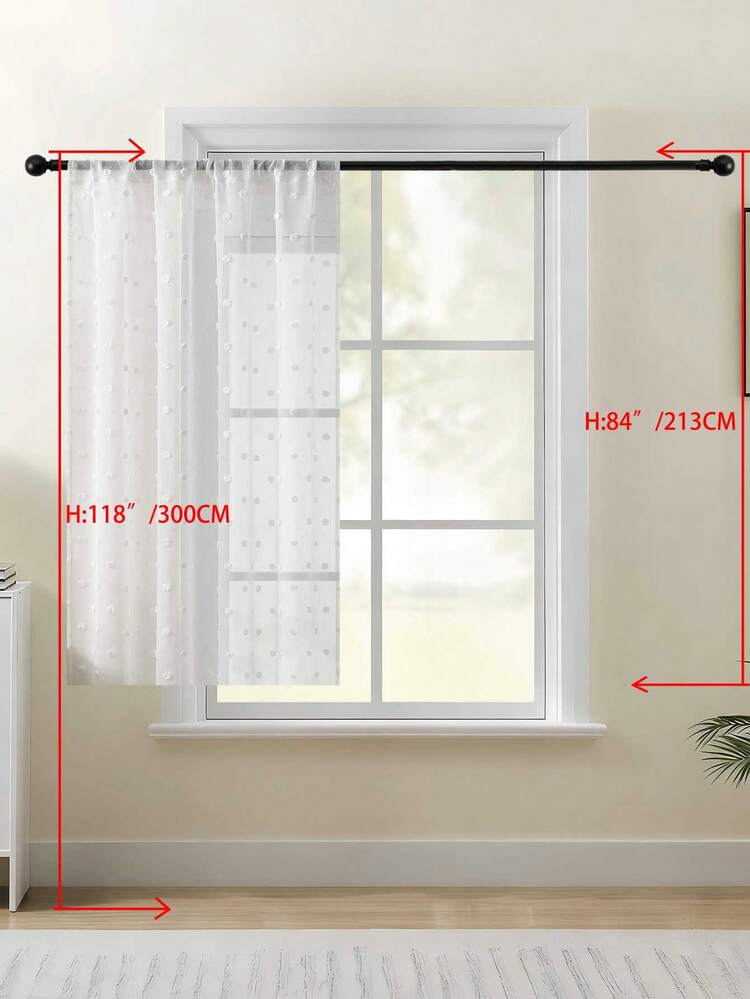 1pc/2pcs Embroidered Sheer Curtains, Floral Leaf Pattern, Rod Pocket, UV Protection, Breathable, Transparent, Polyester, Rod Pocket, No Lining, For Living Room, Bedroom, Dining Room - White - View 11