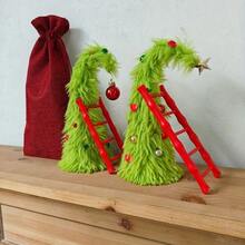 Christmas Desktop Bendable Christmas Tree, Green Plush Christmas Tree, Christmas Tree Desktop Decoration, Party Table Centerpiece (No Light Strip, No Glow, No Ladder) - Multicolor - View 6