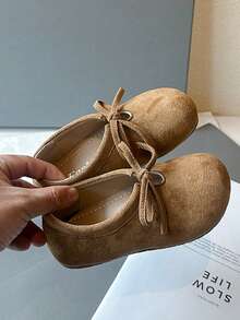 Sepatu Loafer Kulit Anak-Anak dengan Ujung Terpisah dan Gesper Logam, Sol Lembut Anti Selip, Sepatu Formal Harian untuk Balita - Coklat - View 5