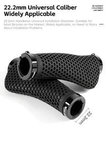 WEST BIKING 3D Printed Bicycle Handlebar Grips Soft Rubber Shock Absorbing Lightweight Waterproof And Non Slip Mountain Bike Accessories - Multicolor - View 7