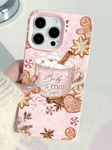 1pc Christmas Personalized Drink Gingerbread Candy Pattern Light Pink Liquid Straight Edge Phone Case Compatible With IPhone 16/16Pro/16Plus/15/15ProMax/15Pro/11/12/13/14ProMax/11Pro/11ProMax/12Pro/12ProMax/13Pro/13ProMax/14Pro/14ProMax Soft Shell Premium Creative - Multicolor - View 6