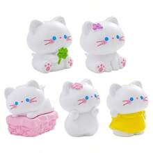5pcs Creative Cute Spring Cat Car Desktop Ornament DIY Car Interior Office Desk Computer Screen Decor Accessories Holiday Gift - Spring Kitten - View 8