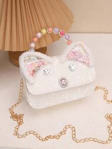 1PC Colorful Pearl Handbag, Casual Minimalist Elegant, Non-Adjustable Shoulder Strap, Suitable For Daily Outings, Shopping, Can Easily Accommodate Daily Essentials, Versatile Item, Applicable To Various Styles And Occasions, Exclusive For Little Girls. - Multicolor - View 14