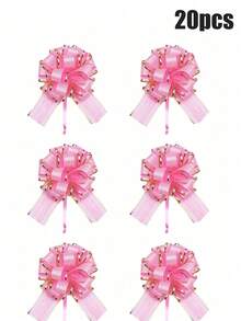 40/20/6 Peças Laços Grandes de Fita de Cetim, Laços Florais de Organza Rosa de 6 Polegadas, Adequados para Embrulho de Presentes, Decoração de Casamento, Decoração de Carro, Decoração de Cesta (Rosa), Perfeito para Dia dos Namorados, Casamento, Festa, Aniversário, Decoração de Feriados, Decoração de Presentes - Rosa chiclete - Visão 13