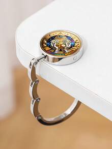 1pc Vintage Eye Commemorative Coin Bag Hook, Foldable Desk Edge Bag Hanger, Metal Portable Desktop Bag Hook For Student Desk - Multicolor - View 11