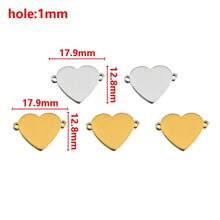 10Pcs Stainless Steel Heart-Shaped Pendant Connectors For DIY Earrings, Bracelets, Necklaces Jewelry Making Accessories - 10Pcs - View 4