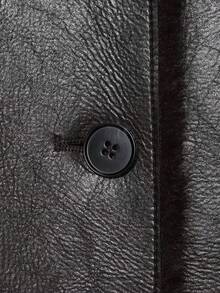Mellowy Autumn/Winter New Women's European & American Style Fashion Minimalist Reversible Faux Leather Jacket - Brown - View 9