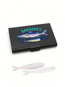 Jewelry Storage Box With Colorful Sardine Pattern; Jewelry Organizer Box. Aluminum Alloy Jewelry Storage Box, Travel Jewelry Storage Box, Metal Business Card Holder, Daily Use Jewelry Box, Accessory Storage, Suitable For Small Earrings, Rings, Pendants, Birthday Gift, Halloween Christmas Gift - Multicolor - View 15