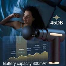 AXH Powerful Muscle Relaxation Device - Rechargeable Deep Tissue Massage Gun With 4 Massage Heads, Full Body Relief, Ultimate Muscle Recovery Tool, Home-Grade Plastic Material, USB Charging - Black - View 6