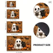 1pc Ghost Pumpkin Pattern Kitchen Absorbent Drying Mat, Halloween Fun Horror Style, Suitable For Halloween, Autumn Kitchen Countertop, Dining Table, Coffee Machine And Party Decoration - Multicolor - View 7