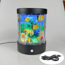 LED Simulated Fish Light Aquarium Lamp, Ocean Simulated Fish Tank Decoration, Frutiger Aero Style Dynamic Fish Light, Sensory Ocean Scene Decoration With Dynamic Fish, Bedroom, Living Room, Office Desktop Aquarium Display Light, USB/Battery Powered - Multicolor - View 9