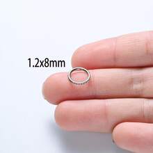 1pc High-End Stainless Steel Zirconia Inlaid Nose Ring Earring, Seamless Angled Clasp, Suitable For Daily Wear By Men And Women - Silver - View 15