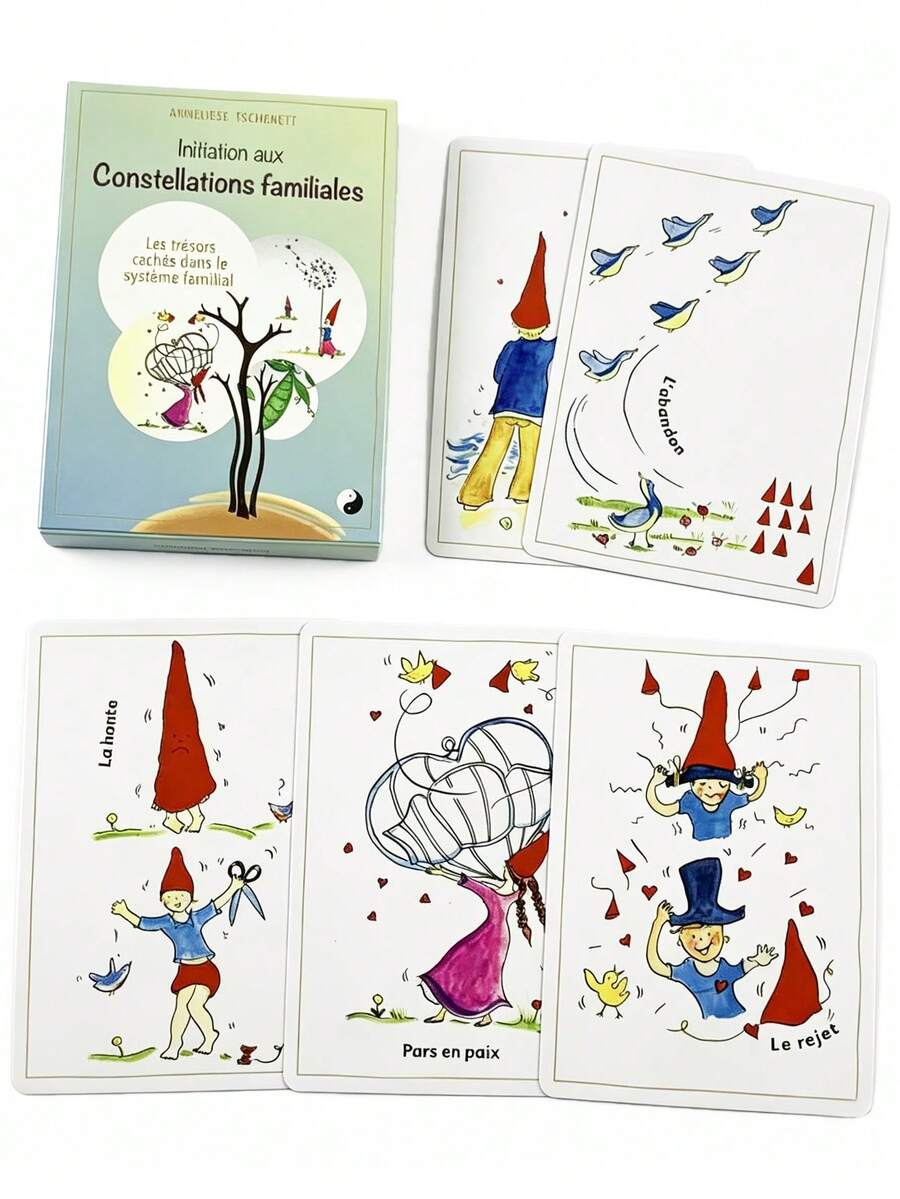 1 BoxFamily Constellations Oracle ,35 Cards,French Self-Healing Deck,Explore Family Relationships And Inner Emotional Connections