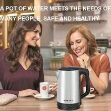 SOKANY 09022 Electric Kettle, 2.3L Large Capacity, 1500W High Power, With LED Indicator And Water Level Window, 360-Degree Rotating Base, Stainless Steel Body, Ideal For Home, Kitchen And Office - Silver - View 5