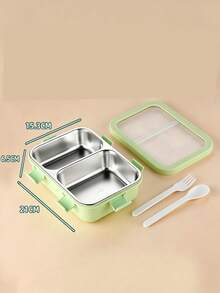 850ml Multi-Compartment Lunch Box, 304 Stainless Steel And PP Material Divided Meal Container, Includes Fork And Spoon Set, Leak-Proof Design, Suitable For School, Office And Travel, And Reusable - Multicolor - View 22