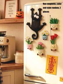 Cute Black Cat Fridge Magnet Home Decor - Black Cat Edition - View 13
