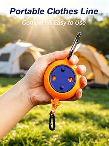 Retractable Travel Clothes Line, Camping Laundry Drying Rope, Portable Outdoor Clothesline With Carabiners, Adjustable Windproof Clothes Rope, Compact Travel Laundry Accessory, Indoor Outdoor Drying Line For Trip - Multiple Styles - View 3