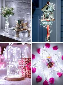 Luces de Hada LED para Navidad de Interior, Luces LED Festivas, 8 Modos Intermitentes, Con Control Remoto, Control Remoto Inteligente, Regulables, 8 Modos, 50/100/200 Luces de Hada LED, Adecuadas para Boda, Fiesta, Decoración de Dormitorio - Multicolor - Ver 4