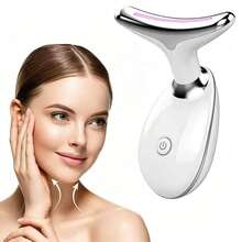 LUYAO 3 Colors Face Neck Massager Facial LED Beauty Instrument, Neck Device Beauty Gift, Neck And Face Skin Massager,600mAh - White - View 10