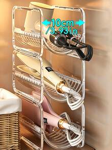 1/2pcs Transparent Visible Hair Curler Storage Rack, Bathroom Cabinet Under-Counter Hair Dryer And Straightener Storage Box, Dormitory Vanity Table Hair Curler Storage Box - Multicolor - View 4