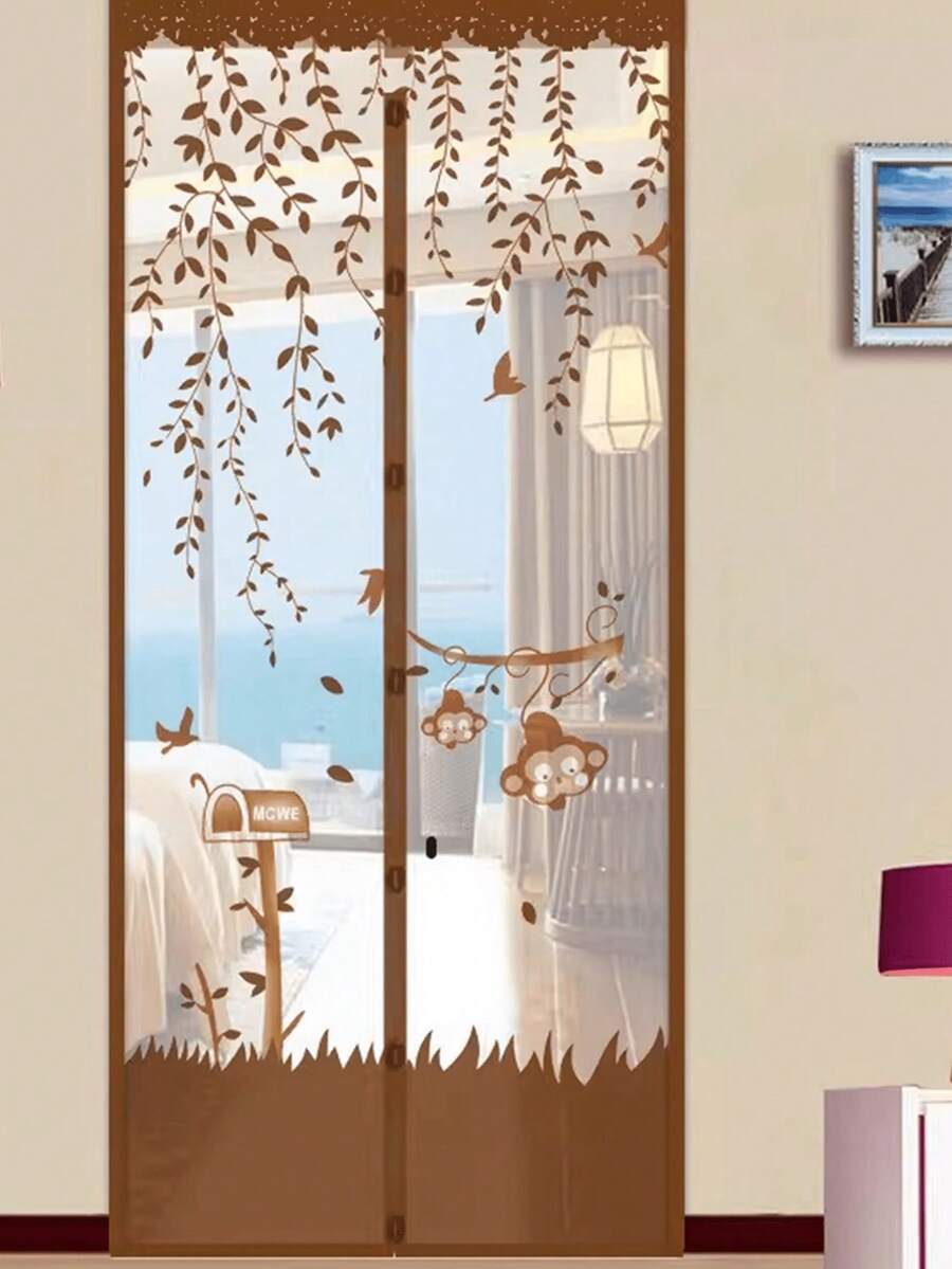 1pc Magnetic Screen Door, Self-Sealing Hands-Free Mesh Divider, Bug & Insect Proof, Pet Friendly, Automatic Closing Invisible Net For Summer Kitchen & Living Room - Multicolor - View 1