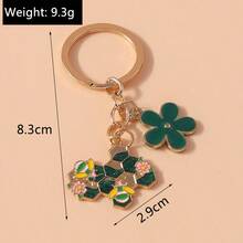 1pc Unisex Mori Style Bee Honeycomb Flower Keychain Vintage Oil Drop Glitter Metal Pendant Creative Backpack Charm Bag Key Hanger - Multicolor - View 1