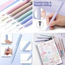1Pc/50pcs Luxury Stationery Set, Student Aesthetic Stationery Combination, Includes Large Capacity Pencil Case, Morandi Color Neutral Pens, Mechanical Pencils, 13-Color Highlighter Pens, Sticky Notes, Multi-Functional Office And Study Supplies, Essential Gift For New Year/Christmas/Back To School - Multicolor - View 10