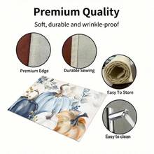 1/4/6pcs Autumn Series Assorted Colors Pumpkin Pattern Printed Placemats, Heat Resistant Table Mats For Home Kitchen/Dining Table Protection, Party Decor - Multicolor - View 9