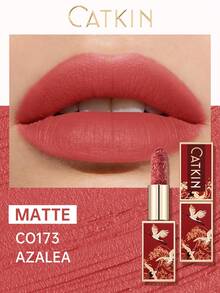 Catkin Rouge哑光唇膏，防水持久缎面柔滑，CO173杜鹃花色 - CO173 - 查看 2