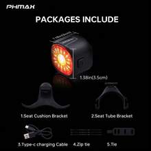 1pc/2PCS Bicycle Rear Light Set, 6 Lighting Modes, USB-C Rechargeable Bicycle Tail Light, IP66 Waterproof, Suitable For Mountain Bike, Bicycle, Skateboard, Etc. - Multicolor - View 7